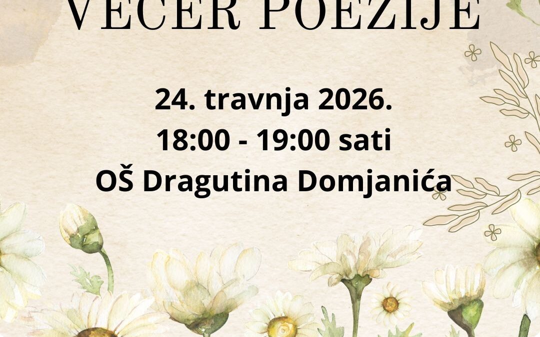 Večer poezije – 24. travnja 2026.