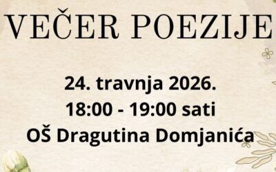 Večer poezije – 24. travnja 2026.